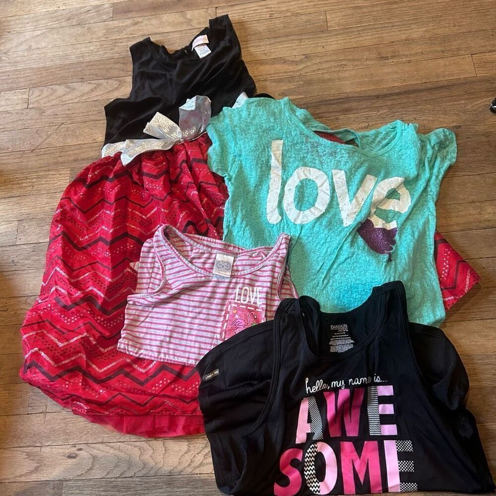 Bundle girl tops and dress size 14-16 xl